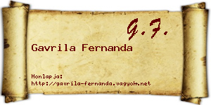 Gavrila Fernanda névjegykártya